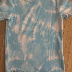 LulaRoe Blue Tie-Dye Kelly Top. Small